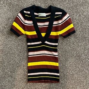 Urban Outfitters V Neck Short Sleeve Sweater Top